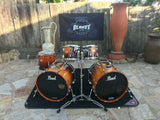 Pearl Session Maple Custom Double Bass 5pc Drum Set Kit Tobacco Burst!!