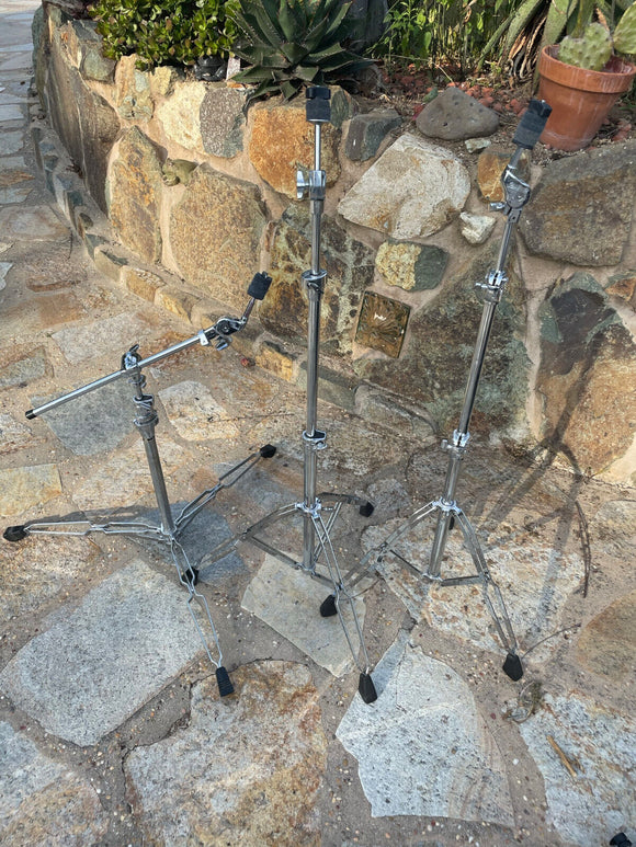 Three Pearl Cymbal Drum Stands - 2x Straight + 1x Boom