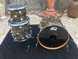 DW Collectors 3 Pc Drum Set kit Black Oyster pearl w/ 24 x 20 Kick