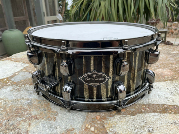 Tama Starclassic Bubinga 14x5.5 Black clouds and silver linings Snare Drum