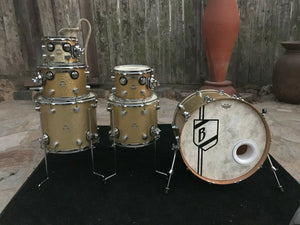 DW Collectors 6pc Drum Set kit . Gold badge!! Gold Sparkle Finish