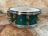 Yamaha Maple Custom Green 14 x 5.5 Snare Drum!! w/ Gold lugs