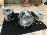 Vintage Ludwig Stainless Steele 4 Piece Drum Set kit !! 24,12,13,18