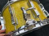 C&C Custom Snare Drum 14 x 8  Yellow Sparkle with Ludwig Drum Lugs