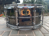 Pork Pie Percussion Little Squealer Big Black Brass Snare Drum - 6.5 x 14 inch