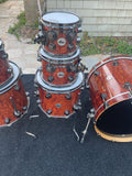 DW Collectors Private Reserve Waterfall bubinga 6pc Drum Set kit w/ Black nickel