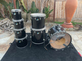 Ludwig Black Cortex 70's 7pc Concert Tom Drum Kit Set