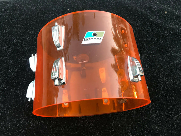 Vintage Ludwig Amber Vistalite 13 x 9  Tom Drum - CRACKED