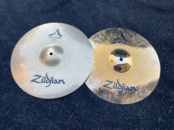 Zildjian 14 inch A Custom HiHats hihat Cymbals Pair