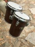 Slingerland WALNUT STAIN 5 ply 2pc Concert Toms w/ Stand 6 + 8 "