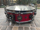 DW Super Solid 14 x 4.5 Snare Drum Johnathan Moffett Red/yellow Mix Candy