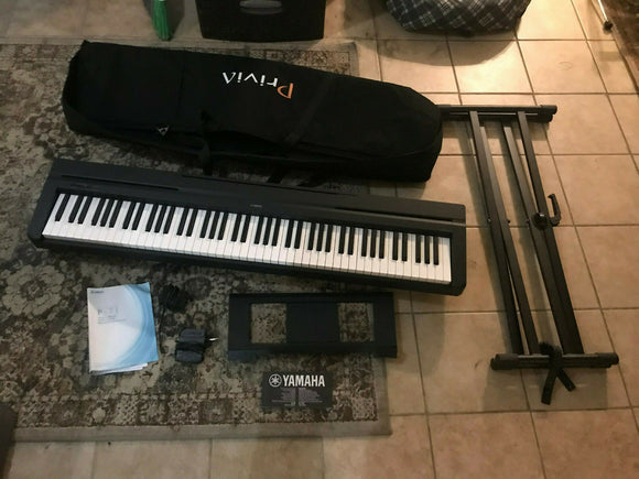 Yamaha P-71B 88-Key Digital Piano w/ Sustain Pedal,Power Supply w/case + stand