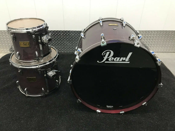 Pearl Masters Studio Birch 3pc Drum Set Kit RED WINE GLOSS LACQ