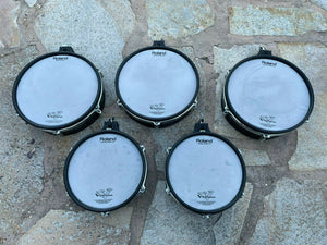 5 Roland pd-125 pd-105 5 PC V Drum Mesh Package BLACK - GOOD