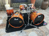 Pearl Session Maple Custom Double Bass 5pc Drum Set Kit Tobacco Burst!!