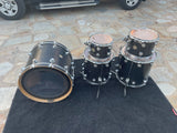 DW Black Satin 5pc Collectors Gold Badge Era Drum Set kit