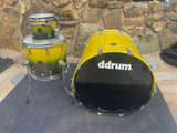 DDrums Dios Maple 5-Piece Yellow Black Fade maple Drum set kit 24x20,8.8.14x12