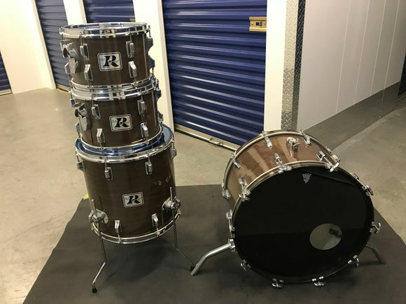Vintage 1970's Rogers BIG R 4pc Drum Set Kit Shell Pack New Mahogany