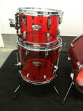 Pearl Crystal Beat Acrylic Bop Drum set 18,12,14 Ruby Red