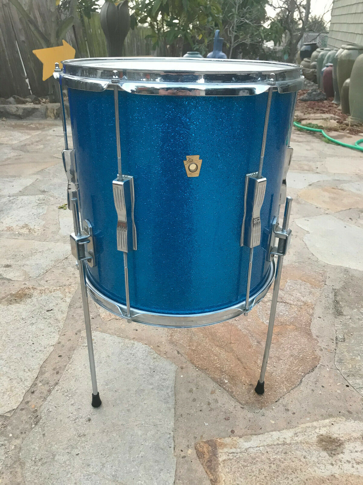 Ludwig 60s 14x14 Club Date Floor Tom Blue Sparkle Blakes Drum Shop