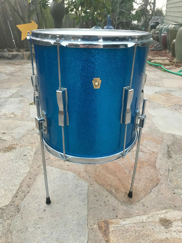 Ludwig 60s 14x14” Club Date Floor Tom Blue Sparkle