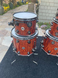 DW Collectors Private Reserve Waterfall bubinga 6pc Drum Set kit w/ Black nickel