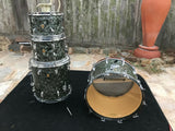Vintage Ludwig Black Diamond Pearl 4pc Drum Set kit 1966