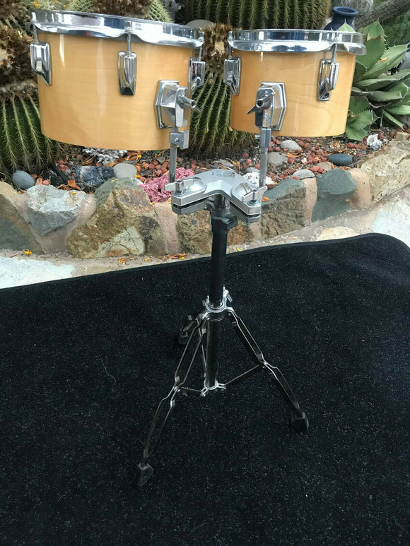 Vintage Tama Superstar 2pc Super Maple Glossy CONCERT TOMS WITH STAND 8