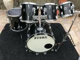Vintage Tama Superstar 5pc Black Birch Drum Set kit 22x16,16x1610x9,12x10,13x12