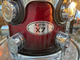 PDP X7 Maple Red Sparkle Fade 7pc Drum Set 8x7,10x8,12x9,14x12,16x14,14x5,22x18