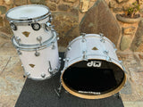 DW Classics 3pc White Glass Glitter Drum Set 24,16,13 + May Mic Heil Microphone!