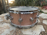 DW Solid Shell 14 x 6.5 Maple Snare Drum - Excellent -Champagne sparkle