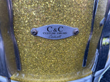C&C Custom Snare Drum 14 x 8  Yellow Sparkle with Ludwig Drum Lugs