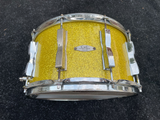 C&C Custom Snare Drum 14 x 8  Yellow Sparkle with Ludwig Drum Lugs
