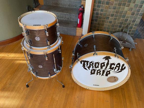 PDP Concept Classic Drum Set kit  - Walnut/Natural - 24x14,13x9,16x16 Wood Hoops