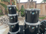 Ludwig Black Cortex 70's 7pc Concert Tom Drum Kit Set