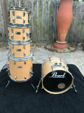 Pearl World Series Natural Finish Drum Set Kit 5pc with 20" kick Drum!!