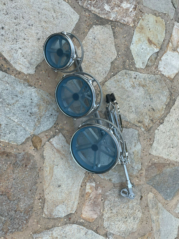 Gammon Percussion Rototoms With Stand 6,8,10