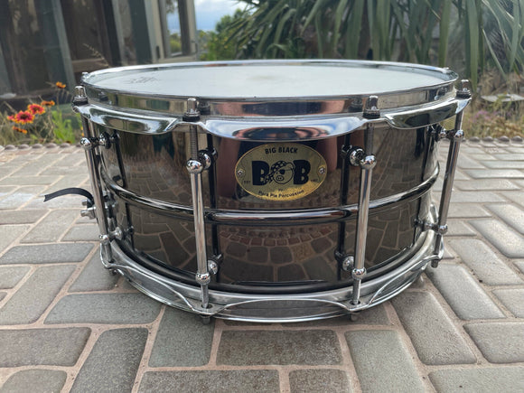 Pork Pie Percussion Little Squealer Big Black Brass Snare Drum - 6.5 x 14 inch