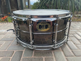 Pork Pie Percussion Little Squealer Big Black Brass Snare Drum - 6.5 x 14 inch