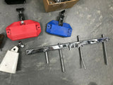 HUGE PERCUSSION COWBELL BLOCK tambourine TRIANGLE MOUNT LOT WITH ARMS