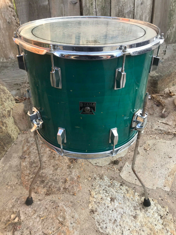 VINTAGE TAMA SUPERSTAR AQUA MARING 16x14 Floor Tom Drum - MODDED