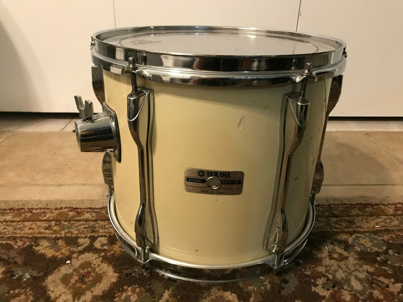 Vintage Yamaha Recording Custom 12x10 Tom Drum White Blakes Drum Shop