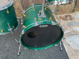 Yamaha Maple Custom 3pc Drum Set Kit Emerald Green