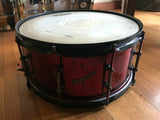 Custom Black and Red Chrome Snare Drum 14 x 6.5