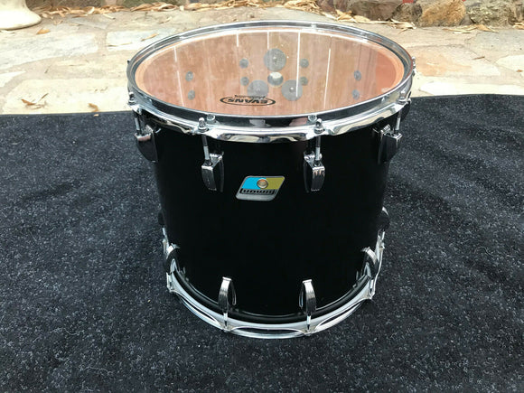 VINTAGE LUDWIG 6 PLY Maple b/o Blue Olive badge 14x13 Tom Drum with Mini Lugs