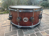 DW Collector's Natural Lacquer Over Redwood Stump 6.5x14 Snare Drum