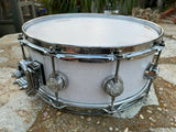 DW Collectors White Glass 14 x 6 Snare Drum!!! Collectors Standard Maple