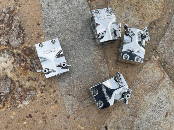 FOUR SILVER Gibraltar T-Leg Clamp Drum Rack Clamps