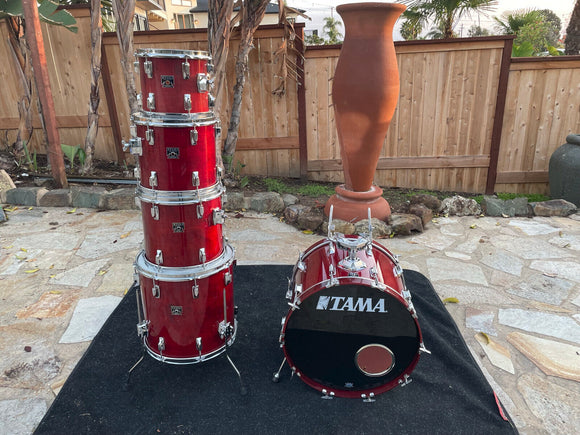 Vintage Tama Superstar Cherry Wine Drum Set Kit !! Looks great!!